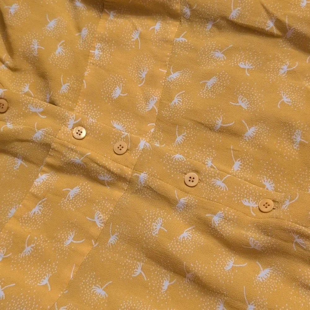 Whisltes Isla Dandelion Midi Dress Yellow Button Front Size 10